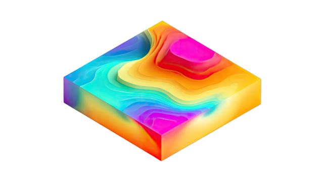 Vibrant, 3D, colorful cube - Powered by Adobe