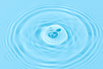 Drop Splash on water surface background texture with circle water ripple waves