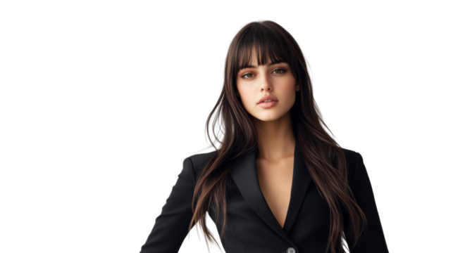 Confident businesswoman posing on transparent background