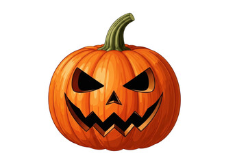 Spooky jack o lantern with evil grin on black background