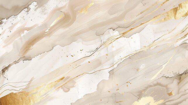 Wallpaper design featuring elegant paint brush strokes combined with delicate gold lines