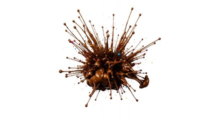 Brown Ink Splash on White Background