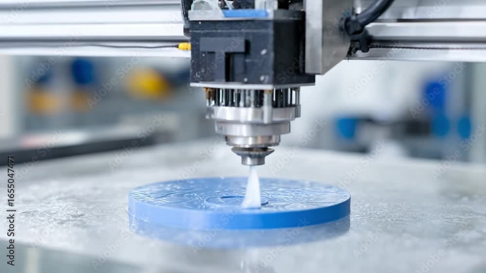 Poster cnc machine in operation: detailed view of a cutting-edge computer numerical control machine precise