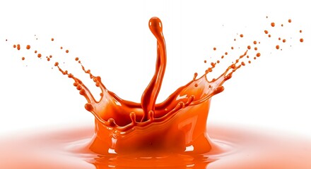 Bold Orange Splash on White Background