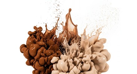 Earthy Brown Beige Splash on White Background