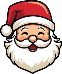 Jolly santa claus face with red hat christmas holiday