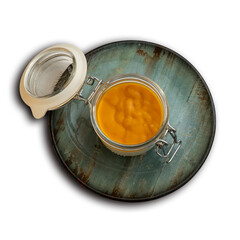 Mango dessert, sweet, tropical, fresh, creamy, plated, fruit, closeup, gourmet, exotic, delicious, colorful, healthy, summer, treat, indulgent, tropicalfruit, fine, cuisine, tasty, vibrant, soft, lusc