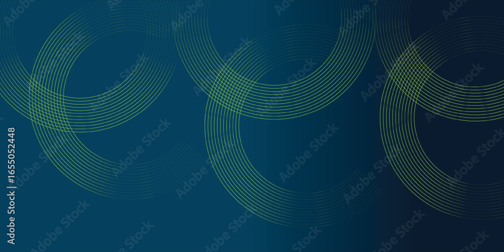 Poster Abstract vibrant gradient line background vector. Futuristic style wallpaper with circle line, geometric shapes.
