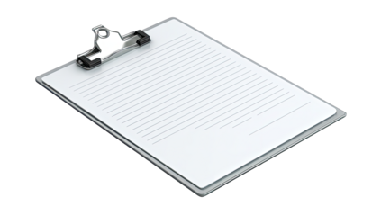 Blank clipboard with lined paper