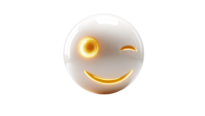 Winking emoji, smooth sphere