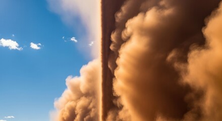 Dust Storm Fury A Dramatic View of a Massive Haboob in a Blue Sky