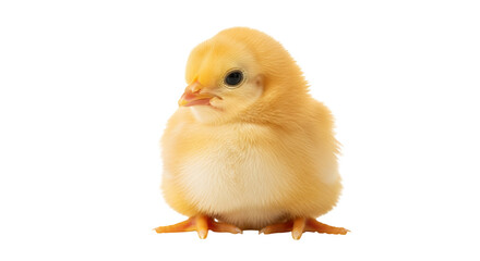 Fototapeta premium Cute yellow baby chicken isolated on white background