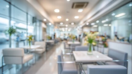 Blurred interior restaurant area