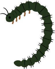 Angled sunbeam caterpillar illustration with vibrant colors