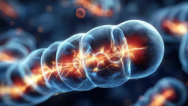 Mitochondrial energy core: ATP creation, organelle complexity, cristae texture, luminous zone, microscopic detail, energized compartment, dynamic layer, vibrant fold, cellular spark, structured vault