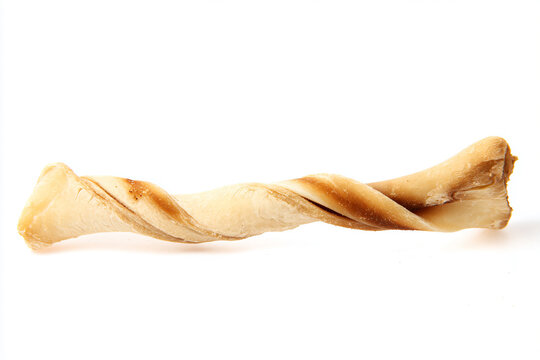 a piece of bread with a twisted crust
