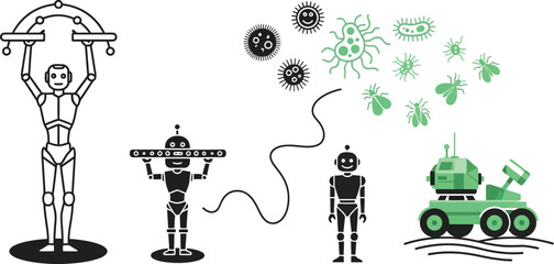 Robots explore, analyze microbes, and deploy technology on alien terrain
