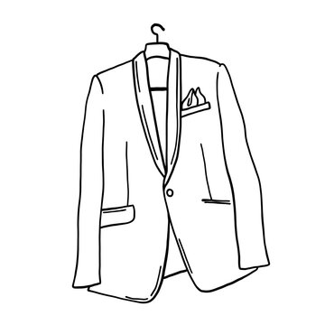 black and white suit jacket on hanger clip art preview