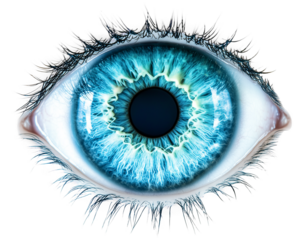Blue Third Eye Isolated on Transparent Background PNG
