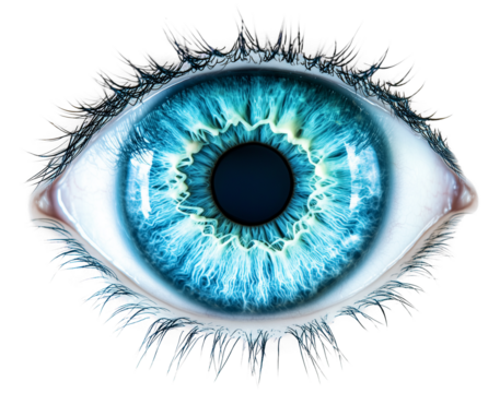Blue Third Eye Isolated on Transparent Background PNG
