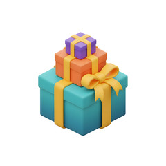 colorful gift boxes isolated on white