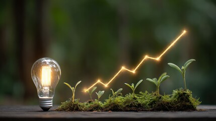 Growth trend lightbulb plants