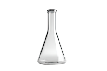 Clear glass Erlenmeyer flask