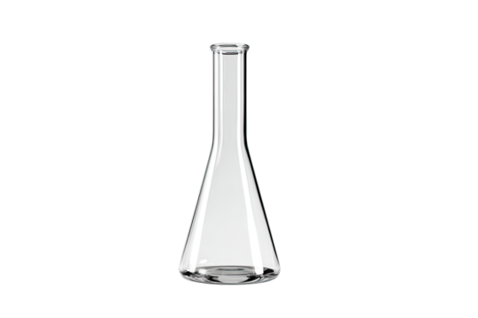 Clear glass conical flask