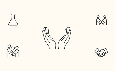 Fototapeta premium Hands holding hands with a heart vector illustration