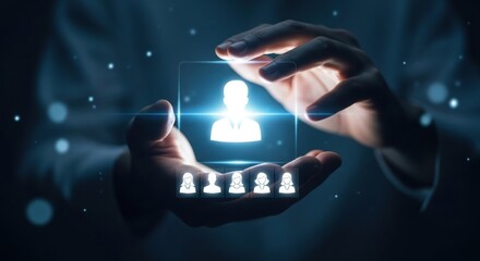 Strategic vision of a glowing chess piece held between two hands illuminating a path forward