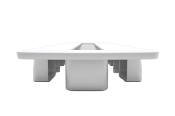 White plastic pallet, front view