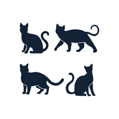 Hand drawn animals silhouette set
