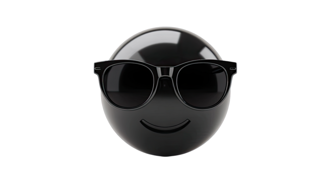 Black smiley face with sunglasses