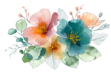 watercolor painting of flowers