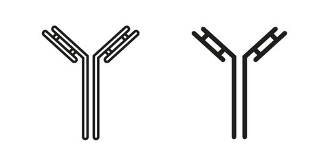 Simple vector illustration of an antibody in a Y-shape, with a black outline, isolated on a white background.