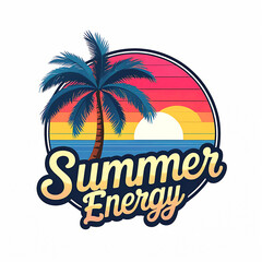 vintage summer t-shirt design vector art illustration on a white background