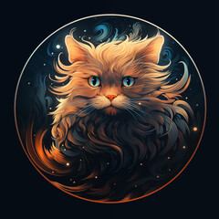 cat on a black background