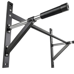 Wall mounted pull up bar isolated on transparent background for home gym fitness