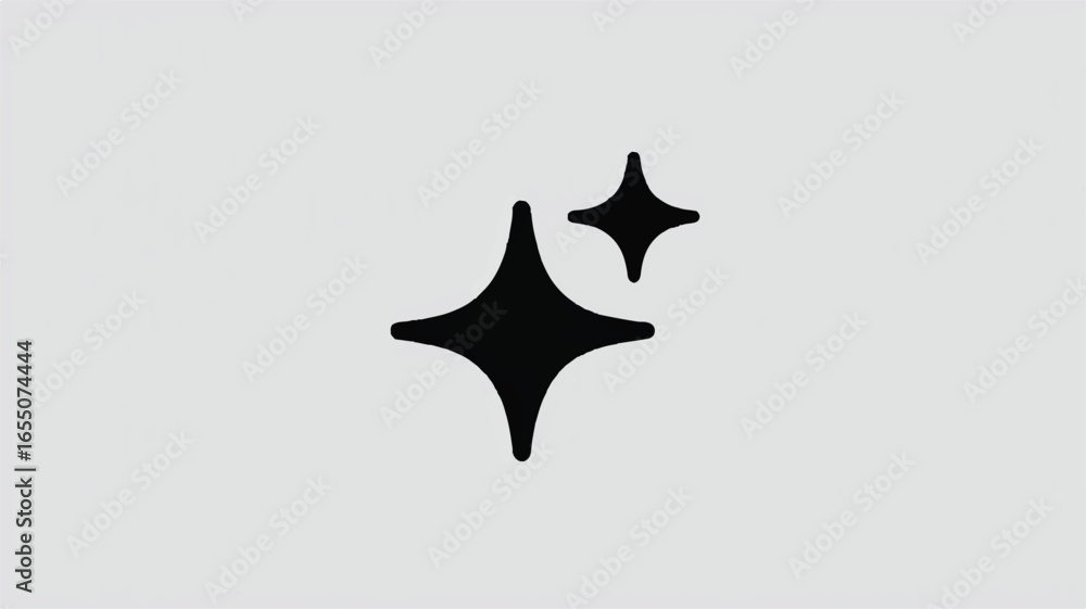 Aufkleber simple clean sparkle illustration with two stars for graphic design and ui design applications and v