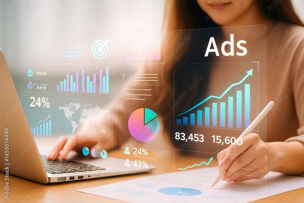 Poster modern business dashboard with data analysis