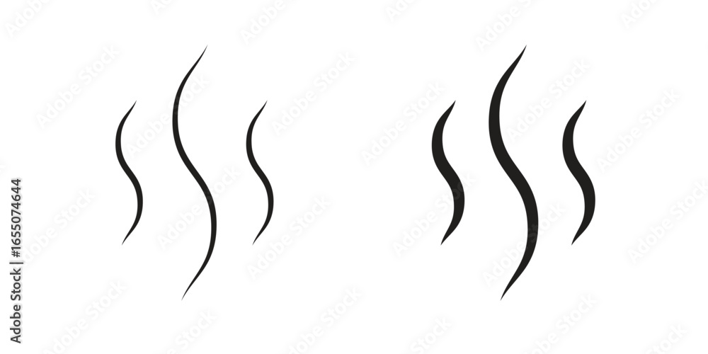 Aufkleber set of simple black steam icons isolated on white. perfect for web design or app interfaces.