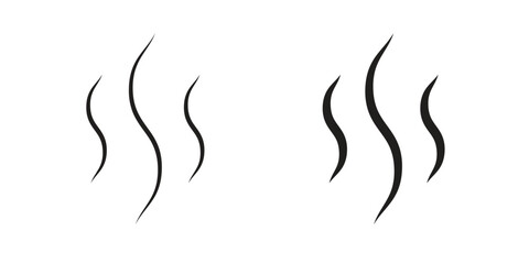 Set of simple black steam icons isolated on white. Perfect for web design or app interfaces.