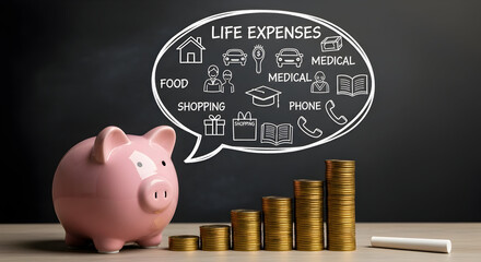 Smart Financial Planning Savings Goals Piggy Bank Money Growth Budget Expenses
