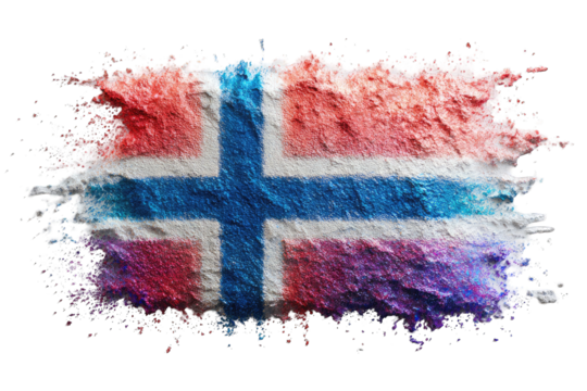 A textured representation of the Flag of Norway