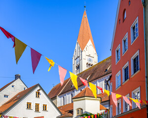 famous historic old town of kaufbeuren, germany