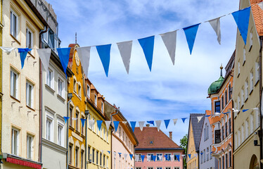 famous historic old town of kaufbeuren, germany