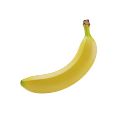 A single ripe banana isolated on transparent background, a healthy and delicious tropical fruit rich in vitamins and nutrients