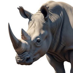 Obraz premium A close up view of a rhinoceros against white background
