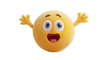 Animated yellow emoticon with open arms
