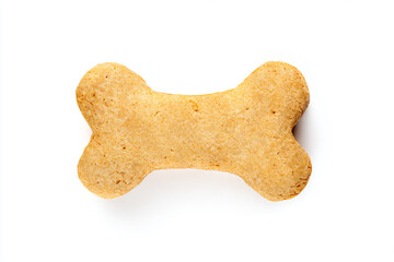 a dog bone shaped cookie on a white surface